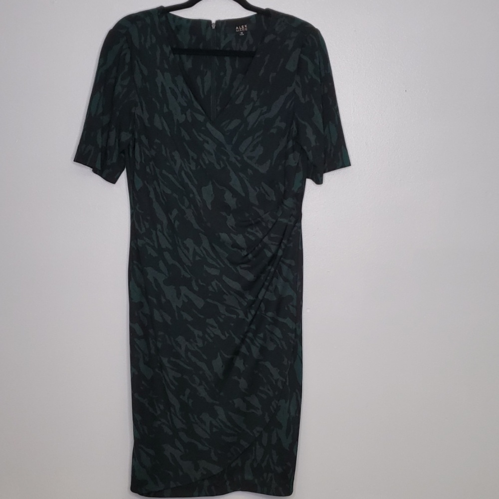 Alex Marie Green and Black Wrap Dress
